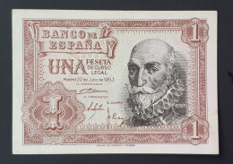 SC / UNC España Billete 1 PESETAS 1953 Serie C - 1-2 Pesetas