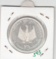 CR0593 MONEDA ALEMANIA 10 MARCOS PLATA 1997 - Otros & Sin Clasificación