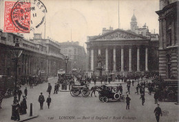 ANGLETERRE - London - Bank Of England & Royal Exchange - Voiture - Animée - Carte Postale Ancienne - Otros & Sin Clasificación