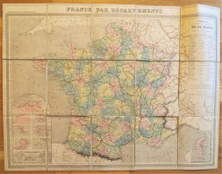 France Carte Entoilée 1880 Logerot éditeur + Colonies Françaises & Gouvernements - Toile -  98x75cm - Cf 5 Photos - Geographische Kaarten