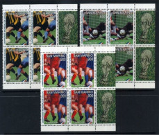 1998 SAN MARINO SET MNH ** Football, Calcio - QUARTINA CON APPENDICE (50,00 € Di Cat.) - Nuovi