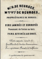 1872   ENTETE DE BEURGES FORGES De Manois Haute Marne  Pour Charpiot Ray Sur  Saone Haute Saone - 1800 – 1899