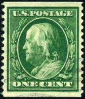 US #387 USED XF  Centering   1c Franklin Coil From 1910 - Ruedecillas