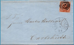 Hamburg Germany, Danish Postoffice 1858, Full Letter Postmarked KDOPK Hamburg Franked 4 S To Carlshütte, 2303.2011 - Lettres & Documents