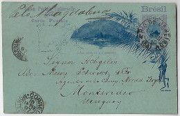 Brazil 1897 Postal Stationery Card From Rio De Janeiro To Montevideo Uruguay By Steamer Magdalena Royal Mail Steam Packe - Entiers Postaux