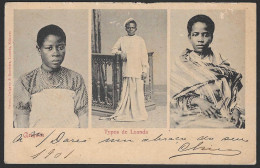 Postal Angola - Luanda - Typos De Loanda - Portraitts Jeunes Filles Et Jeune Garcon Afrique CPA Animé Ed. Osorio Delgado - Angola