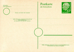 93325) BRD - ▭ P 28 ∗ 10/10Pf Heuss Antwortpostkarte - Postkaarten - Ongebruikt