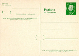 93334) BRD - ▭ P 39 ∗ 10/10Pf Heuss II Mit PLZ-Klammer, Antwortpostkarte - Postkaarten - Ongebruikt