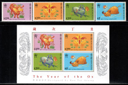 Hong Kong 1997 Mi# 785-788, Block 45 A ** MNH - New Year / Year Of The Ox - Neufs