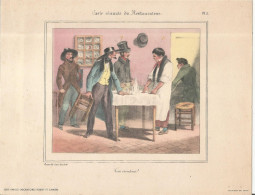 Publicité, Lab. Robert Et Carrière, Carte Vivante Du Restaurateur, Lihographie D'aprés Grandville,  Frais Fr 2.25 E - Werbung