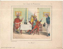 Publicité, Lab. Robert Et Carrière, Carte Vivante Du Restaurateur, Lihographie D'aprés Grandville,  Frais Fr 2.25 E - Reclame