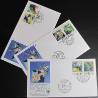 UNO NEW YORK - WIEN - GENF 1989 Weltwetterwacht 3 FDC - Collections, Lots & Séries