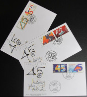 UNO NEW YORK - WIEN - GENF 1990 45 Jahre Vereinte Nationen 3 FDC - Lots & Serien