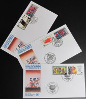 UNO NEW YORK - WIEN - GENF 1990 Aids Bekämpfung 3 FDC - Collezioni & Lotti