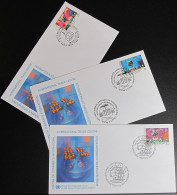 UNO NEW YORK - WIEN - GENF 1990 Int. Handelszentrum 3 FDC - Collections, Lots & Series