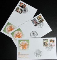 UNO NEW YORK - WIEN - GENF 1993 Würde Und Teilhabe Für Senioren 3 FDC - Collezioni & Lotti