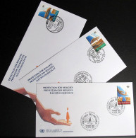 UNO NEW YORK - WIEN - GENF 1994 Flüchtlingsschutz 3 FDC - Lots & Serien