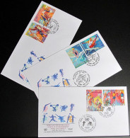 UNO NEW YORK - WIEN - GENF 1996 Sport Und Umwelt 3 FDC - Lots & Serien