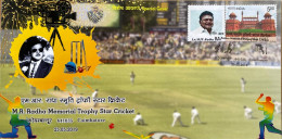 INDIA 2019, M.R.RADHA MEMORIAL TROPHY STAR CRICKET,CRICKET,BALL,BAT,Helmet , Camera,SPECIAL COVER ,LN.MJF RADHA RAVI & - Brieven En Documenten