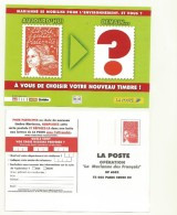 CARTE  REPONSE NEUVE   SONDAGE POUR  NOUVELLE MARIANNE DES FRANCAIS /MARIANNE DE LUQUET - 1997-2004 Marianna Del 14 Luglio