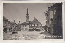 C6251) GROS PÖCHLARN A. D. Donau - NÖ - Thöring Platz Mit Pfarrkriche U. CAFE RÖSSLER 1930 - Pöchlarn