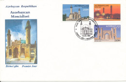 Azerbaïjan FDC 18-9-1997 Mosques Complete Set Of 3 With Nice Cachet - Azerbaïjan