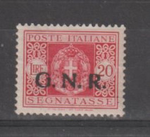 R.S.I.:  1944  TASSE  G.N.R. -  £. 20  CARMINIO  N. -  SASS. 59 - Segnatasse