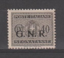 R.S.I.:  1944  TASSE  G.N.R. -  40 C. GRIGIO  BRUNO  N. -  SASS. 52 - Segnatasse