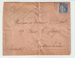 6289 LETTRE 1939 VAILLY SUR AISNE Pour ANGOULEME Petiot Ww2 Retour De Permission Type PAIX - 1921-1960: Modern Period