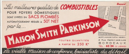 *** BUVARDS  ***  BUVARD COMBUSTIBLES CHARBON ---Bordeaux  Combustibles En Sac Plombés MAISON SMITH ET PARKINSON TTB - C