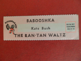 Etiquette Musique Disque 45 T - Juke-Box Discoparade - 1980 - Kate BUSH - Babooshka / The Ran-Tan Waltz - Altri Oggetti