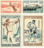 88124 MNH FRANCIA 1958 DEPORTES TRADICIONALES - Lutte