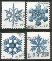 USA 2006 Holiday Snowflakes SC.4105/4108 - Booklet  Die Cut 11.25x11.5  Cpl 4v Set  - VFU - Minéraux