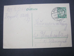 DANZIG , 1924 , Ganzsache Aus ZOPPOT - Enteros Postales