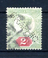 1887 GRAN BRETAGNA N.94 USATO PERFIN "Graphic" - Gebruikt