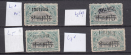 CONGO BELGE : OCB Nr  34 L1 L2 L5 L7  * MH   (L2 Sans Gomme)  (zie Scan) - Unused Stamps