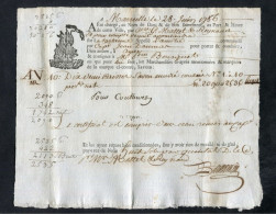 Connaissement XVIIIe - Lettre De Voiture Ou De Roulage 1786 Marseille Pour Agde (Hérault) - Bill Of Lading - ... - 1799