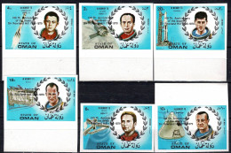 Oman 1979 Space Martyrs Stamps With Black Overprint For The 100th Anniversary Of The Death Of Sir Roland Hill  IMPERF - Oman