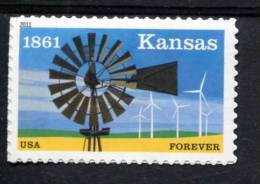 201444454 2011 (XX) SCOTT 4493 POSTFRIS MINT NEVER HINGED - 4493 KANSAS STATEHOOD - WINDMILL AND WIND TURBINES - Neufs