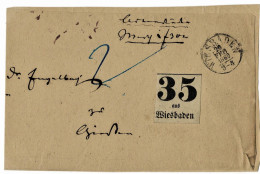 1860 " Wiesbaden " Selt. Paket-Zettel! Nur Vorderseite, # A 7145 - Briefe U. Dokumente