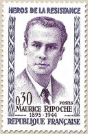 Héros De La Résistance (4e Série) Maurice Ripoche  30c. Violet Et Lilas Y1250 - Unused Stamps