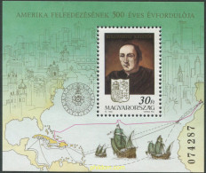 215135 MNH HUNGRIA 1991 500 ANIVERSARIO DEL DESCUBRIMIENTO DE AMERICA - Gebruikt