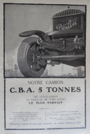 Belle Publicité Camion BERLIET CBA 5 Tonnes Lyon 1921 - Camions