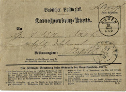 Ca. 1871, Feldpost-Karte, Klar " BADEN "., # A 7128 - Storia Postale