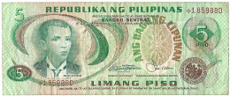 PHILIPPINES  BONIFACIO 5 PISO (1978)   #160c  Série Rouge   , Replacement Note   .circulé - Filipinas