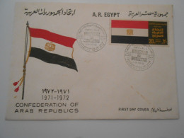 Egypte , Fdc Conferation Of Arab Republics 1972 - Cartas & Documentos