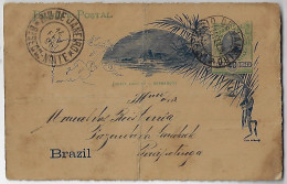 Brazil 1896 Postal Stationery Card From Rio De Janeiro To Pirapetinga commercial Print Laemmert & Co Universal Bookshop - Entiers Postaux