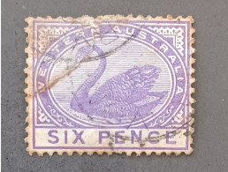 WESTERN AUSTRALIA 1885 SWAN CAT GIBBONS N 104 WMK CROWN CA - Used Stamps