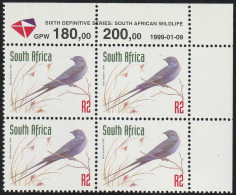 South Africa RSA - 1997 1998 (1999) - Sixth 6th Definitive Redrawn Endangered Fauna Blue Swallow - Swallows