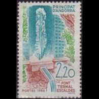 ANDORRA FR. 1988 - Scott# 365 Hot Springs Set Of 1 Used - Usados